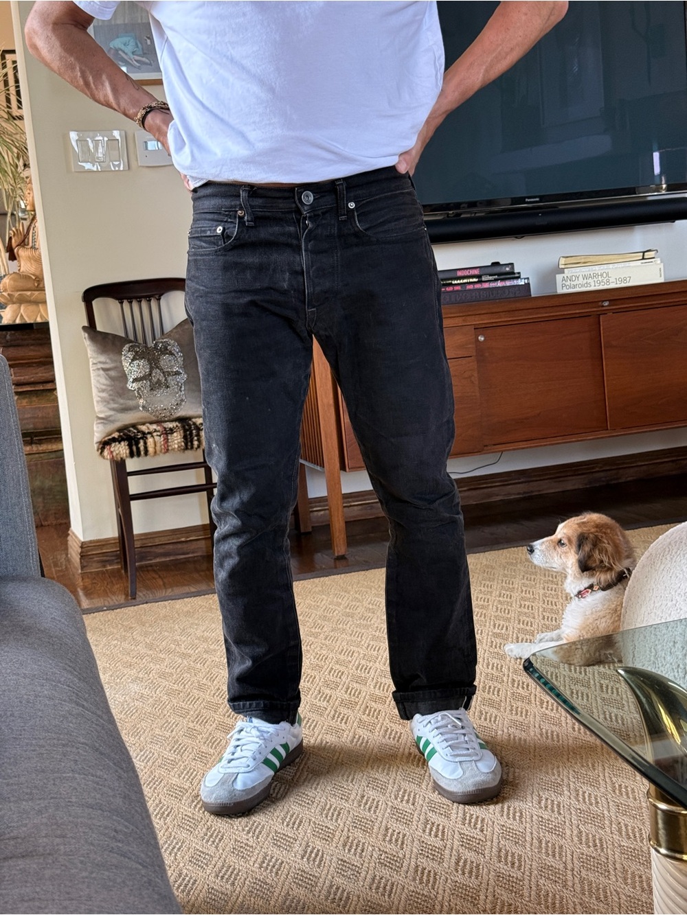 Slim Straight Men's Jeans in Black — Japanese Denim made 2018 L.O. SEH 103